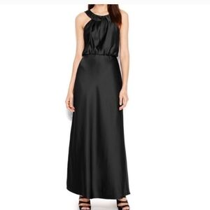 Calvin Klein Black Satin Maxi Dress